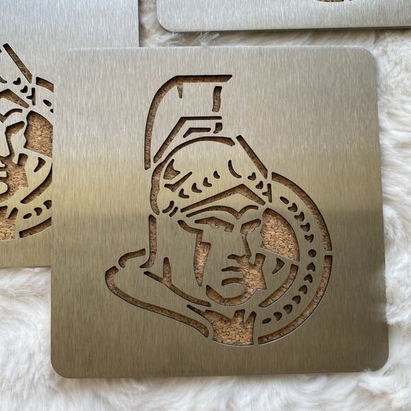 NHL Ottowa Senators Boaster Stainless Steel Coasters Set Of 4 Open Box - Picture 4 of 8